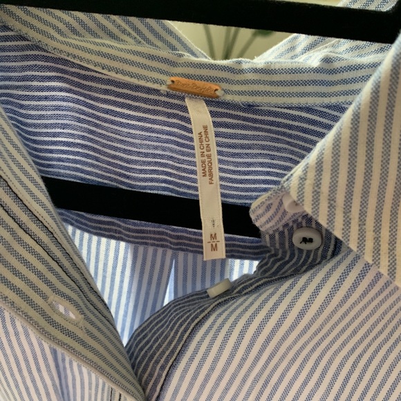 Free people pin stripe cut off button up - Picture 9 of 9